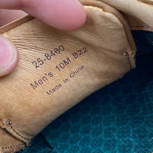 258460 MCGUFFEY MENS SHOE Size 10 M TAN OILED LEATHER JOHNSTON&MURPHY GOLF SHOE - Picture 6 of 13